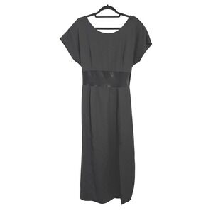 Randi May Holiday Black Midi Dress Satin Sash Back Button Modest Girlhoodcore 14